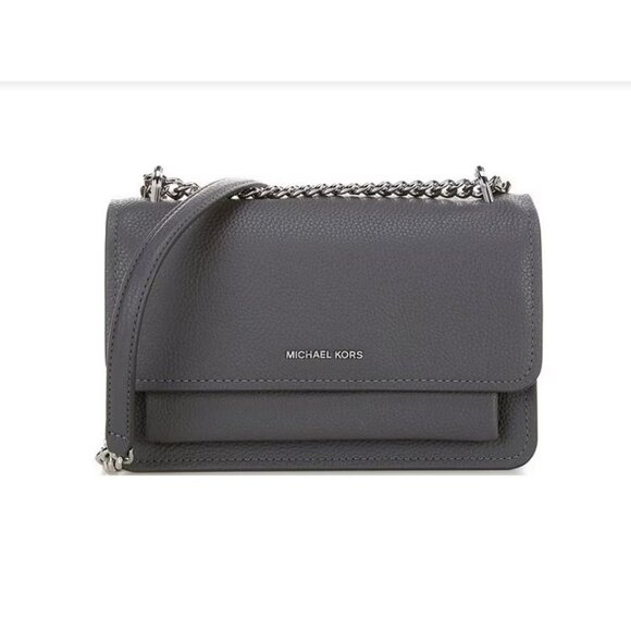 MICHAEL KORS Claire leather large convertible shoulder crossbody bag -Slate Gray - Picture 1 of 10